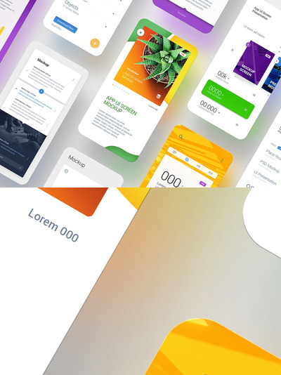 手机套装APP Ui屏幕样机（PSD）