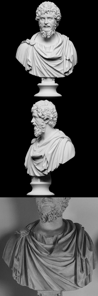 塞普蒂米乌斯·西弗勒斯的雕塑肖像3D模型下载（FBX,C4D可用）