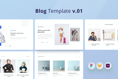 网站资讯博客页面Ui设计模板（FIG,SKETCH,XD）