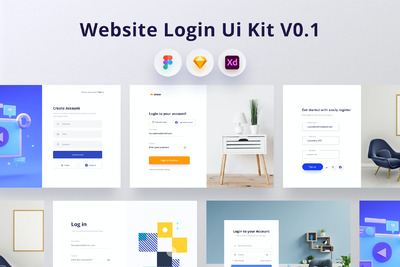 网站登录页UI设计模板（FIG,SKETCH,XD）