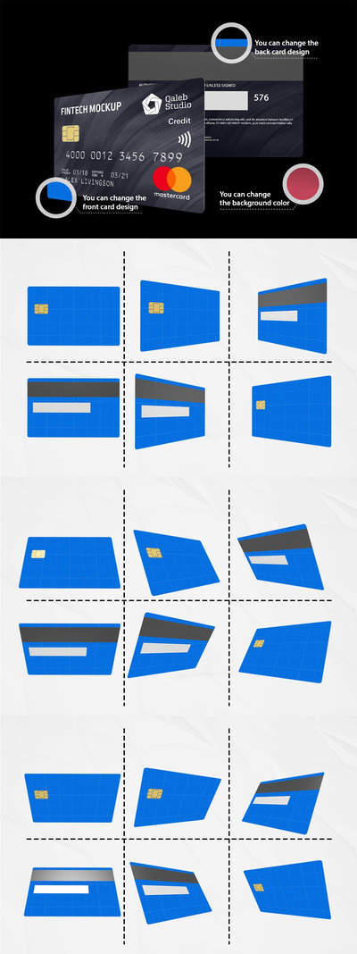 行用卡卡面设计样机（PSD）