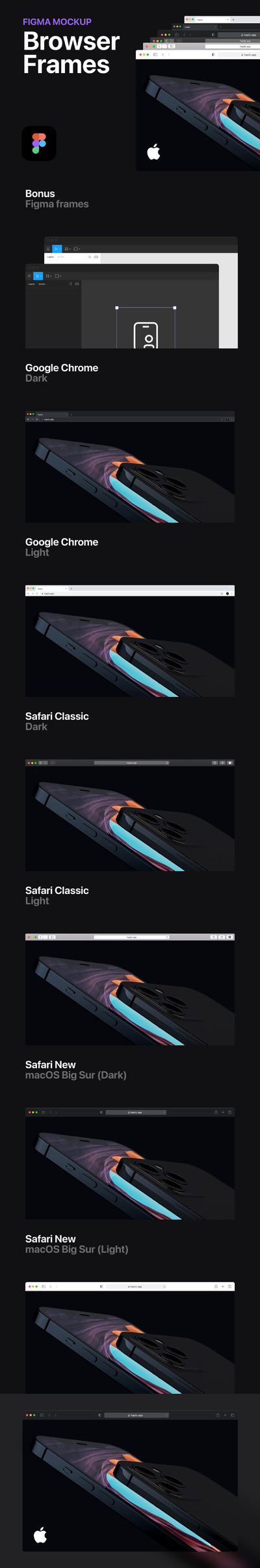 适用于Figma的浏览器框架样机