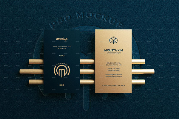 金色豪华名片设计VI样机