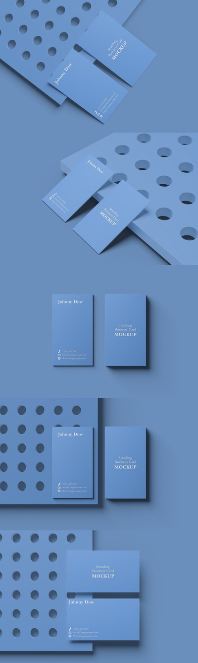 高品质的名片设计VI样机展示模型mockups