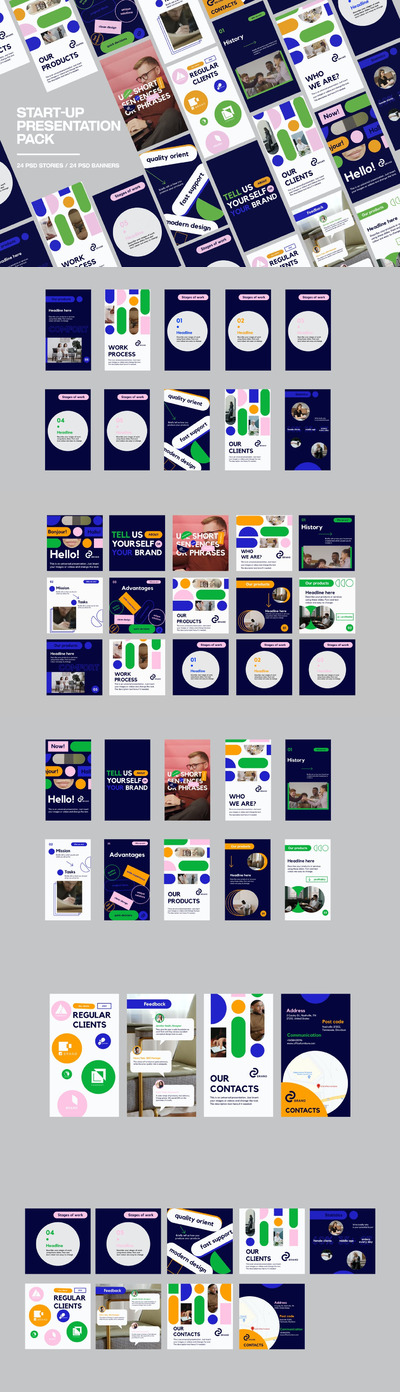 时尚高端简约清新多用途Instagram社交媒体banner海报设计模板集合-PSD