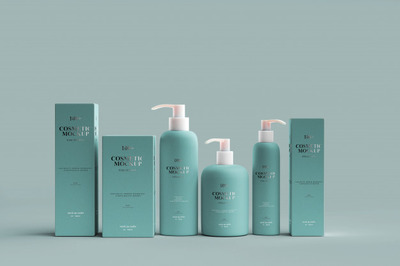 化妆品泵瓶包装模型[PSD]