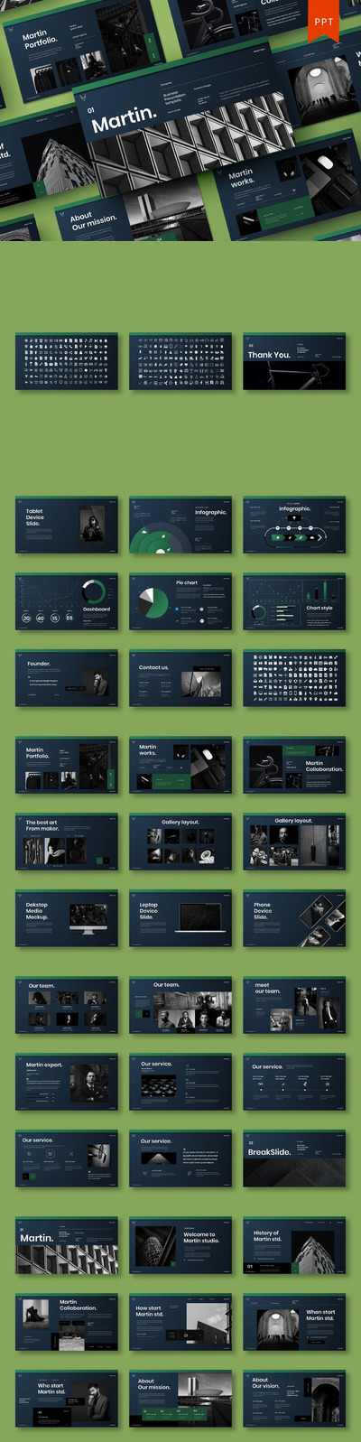 时尚高端简约商业商务powerpoint幻灯片演示模板（pptx）