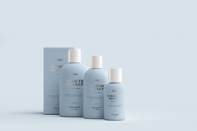 体积各异的护肤品瓶子样机[PSD]