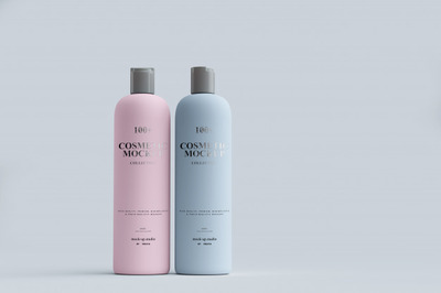 化妆品瓶子展示样机[PSD]