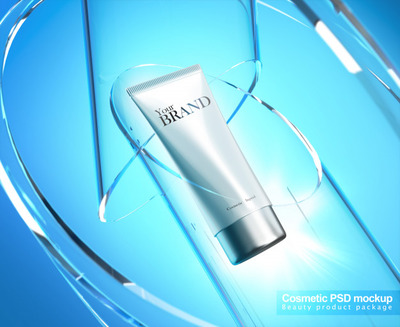 护肤洗面奶产品样机[PSD]
