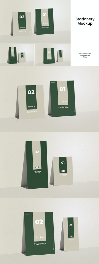 时尚高端桌牌设计VI样机展示模型mockups