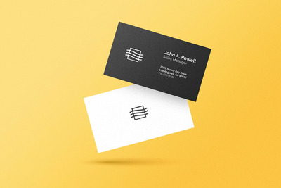 时尚高端简约清新名片设计VI样机展示模型mockups