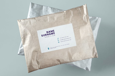 银色和金色包装袋VI设计样机展示模型mockups