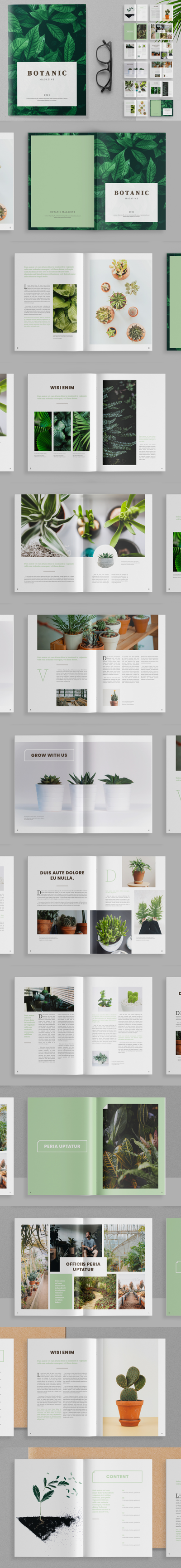 绿色植物杂志画册设计模板