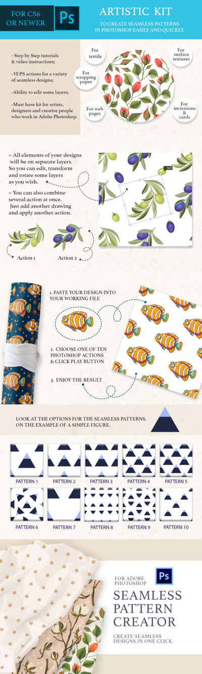 无缝图案生成器ps动作