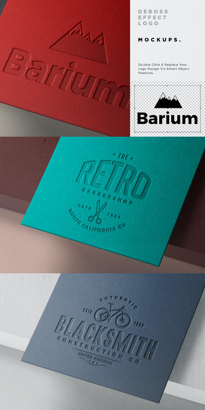 压印效果的logo样机（PSD）