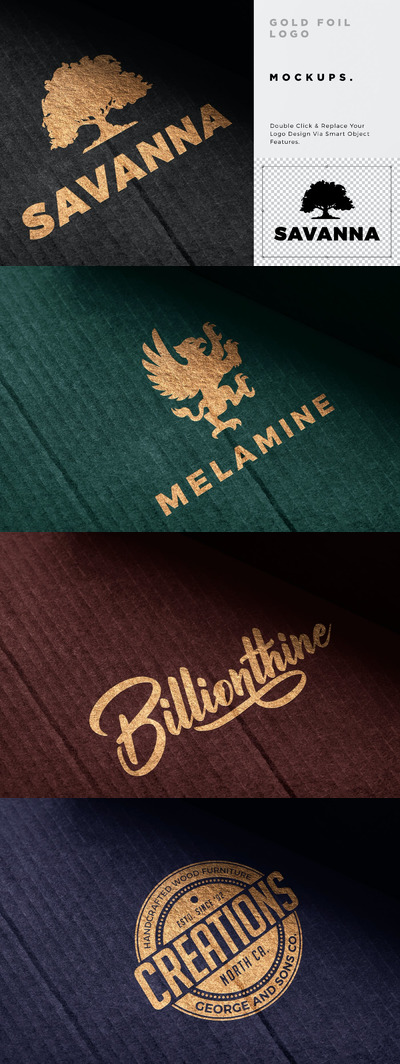 烫金效果的logo样机（PSD）