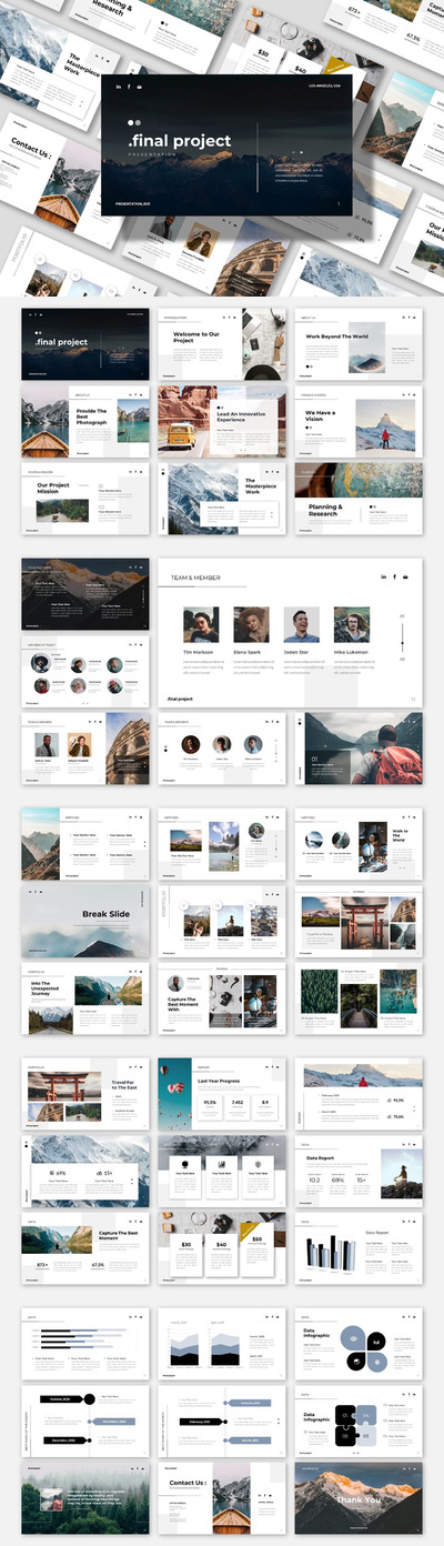 时尚高端简约多用途的powerpoint幻灯片演示模板（pptx）