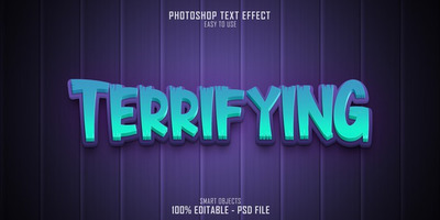 恐怖的3D文本风格样机[PSD]