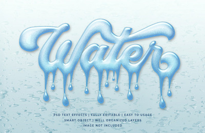 水滴3D特效字体样式[PSD]
