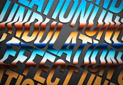 波纹文本效果模型[PSD]