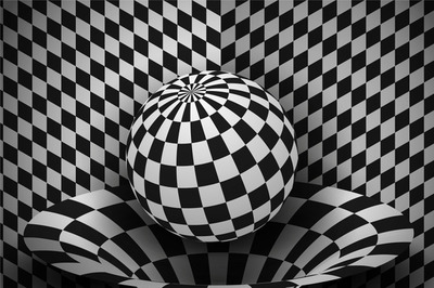 迷幻的视错觉几何立体背景