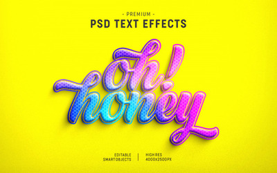 彩色渐变文本字体样式[PSD]