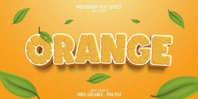 小清新橙色文本字体样式[PSD]