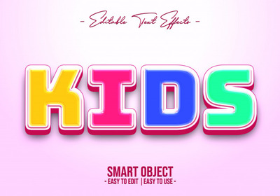 彩色粗体字母效果样式[PSD]