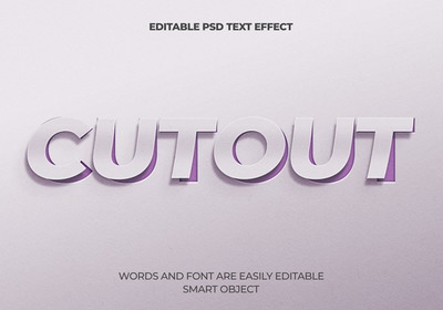 纸张剪贴文字效果样式[PSD]