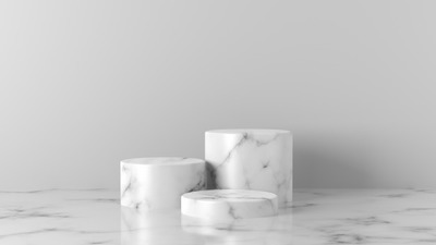 奢华白色大理石展台背景