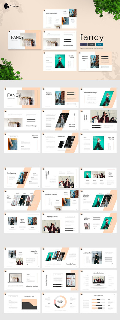 时尚高端简约清新多用途powerpoint幻灯片演示模板（pptx&keynote）