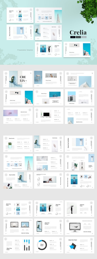 时尚高端简约多用途的powerpoint幻灯片演示模板（pptx&keynote）