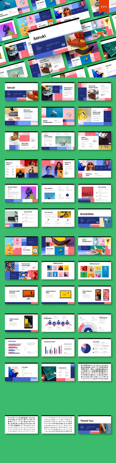 时尚清新专业的高品质商业商务powerpoint幻灯片演示模板（pptx）