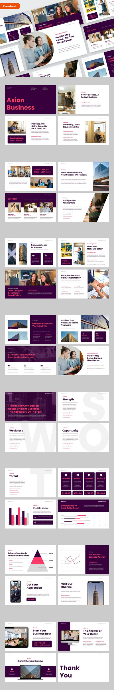 时尚高端专业的高品质商业商务SWOT分析powerpoint幻灯片演示模板（pptx）