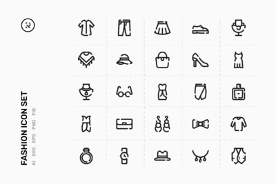 时尚元素图标（AI,EPS,PNG,SVG）