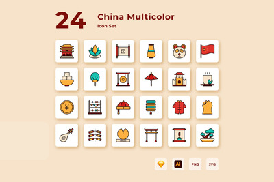 中国新年元素图标（AI,EPS,PNG,SVG）