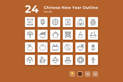 中国新年元素图标（AI,EPS,PNG,SVG）
