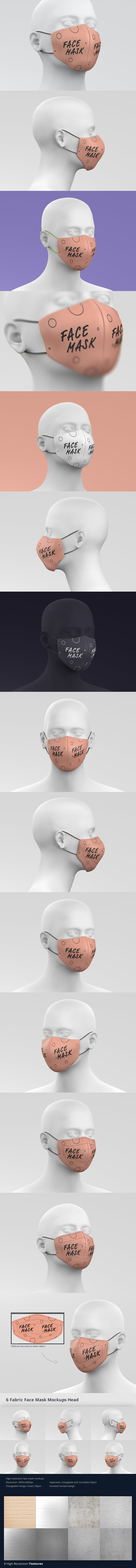 高品质的口罩设计VI样机展示模型mockups