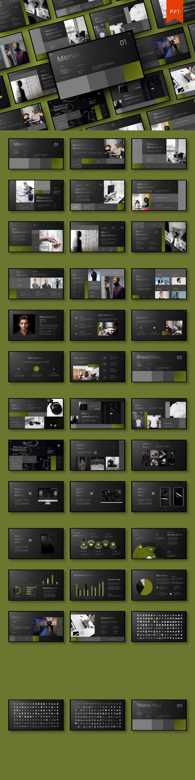 时尚高端商业商务质感的高品质专业powerpoint幻灯片演示模板（pptx）