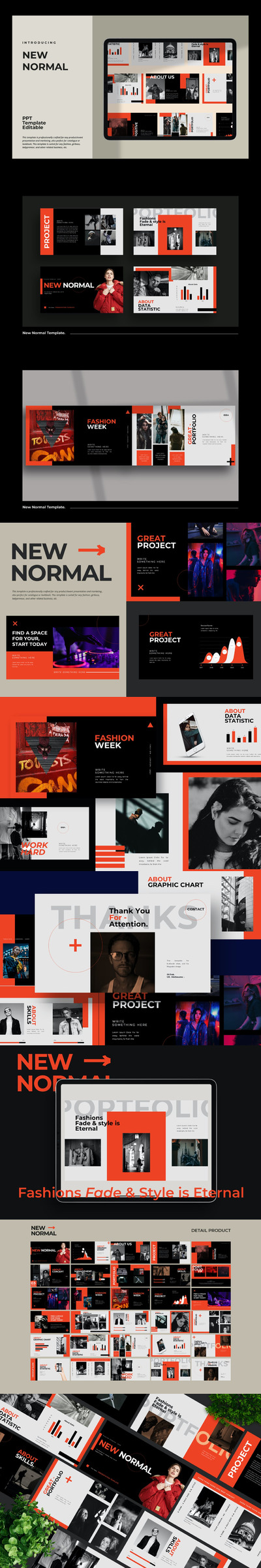 时尚高端潮流风格的多用途高品质大数据powerpoint幻灯片演示模板（pptx）