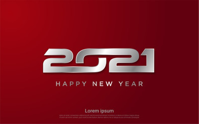 银色2021新年快乐背景