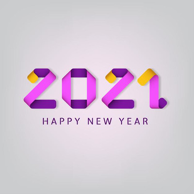 新年快乐2021白色背景