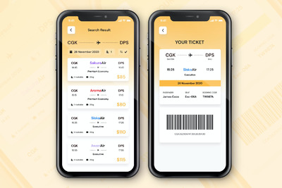 机票预订应用程序APP UI（4）（PSD,FIG）