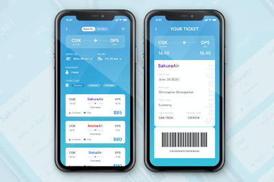 机票预订应用程序APP UI（3）（PSD,FIG）
