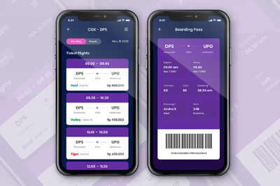 机票预订应用程序APP UI（2）（PSD,FIG）