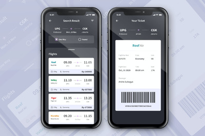 机票预订应用程序APP UI（1）（PSD,FIG）