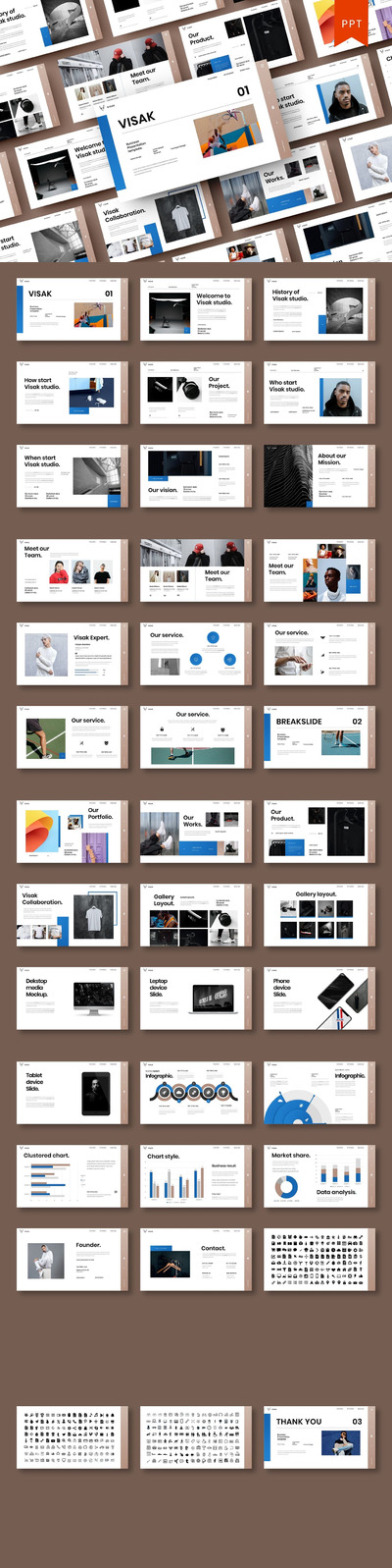 简约清新高端时尚多用途的商业商务powerpoint幻灯片演示模板（pptx）