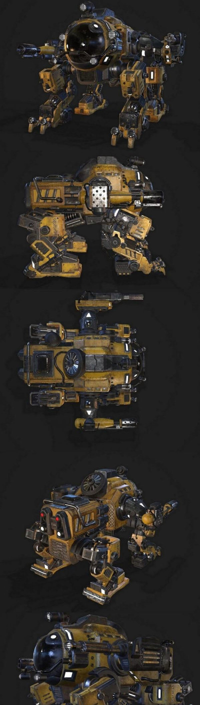 AI机甲3D模型下载（OBJ,FBX,MAX含PBR材质）