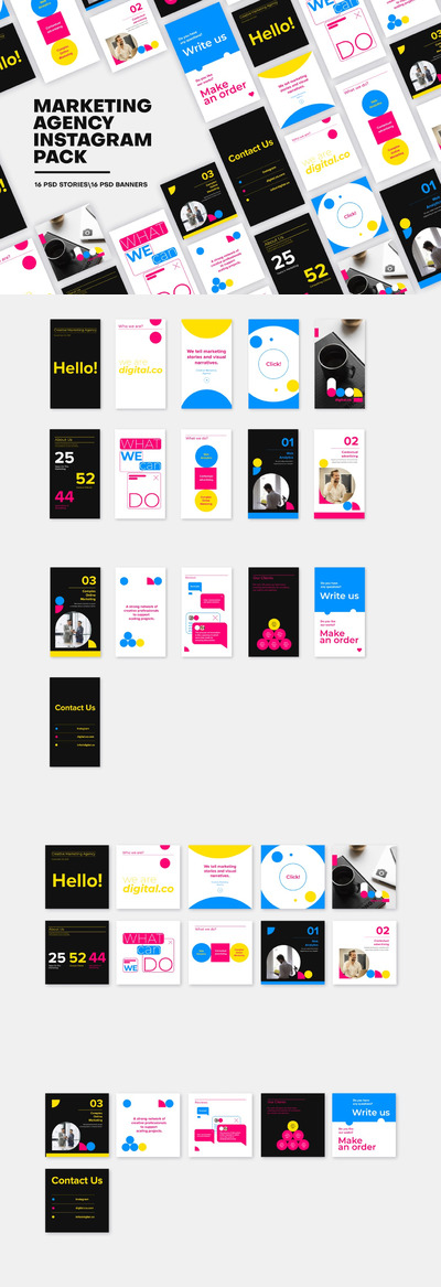 时尚高端清新简约多用途的高品质Instagram社交媒体banner海报设计模板集合